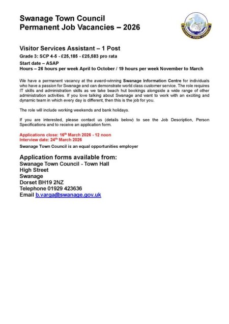 Job Vacancy: Visitor Services Assistant